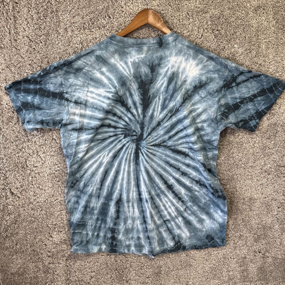 Vintage Xtreme Tie Dye Single Stitch T Shirt Blue 90s Embroidered Logo No Size - Picture 10 of 12